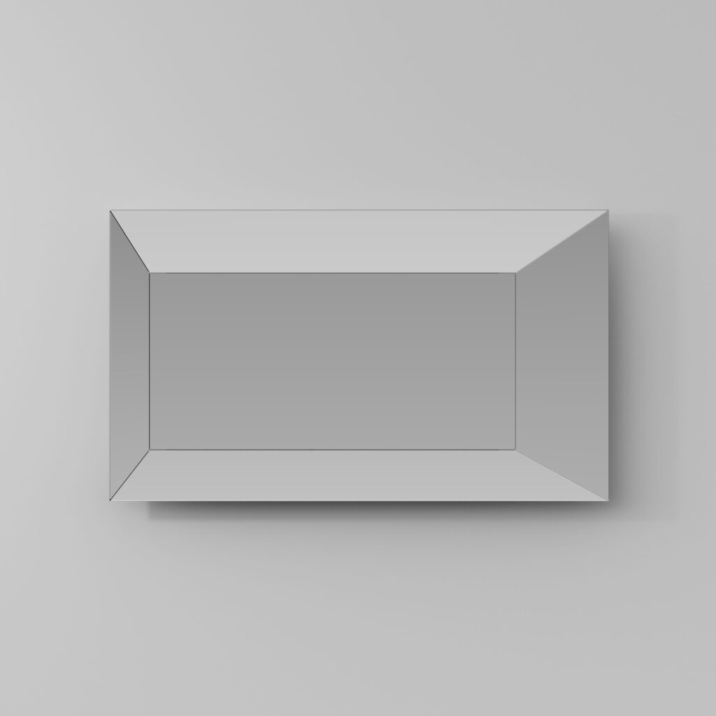 Прямоугольное зеркало Trapezio в алюминиевой раме.  - Ideagroup