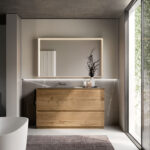 Прямоугольное зеркало Pigreco с алюминиевой рамой и встроенным освещением  - Ideagroup