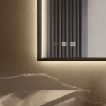 Прямоугольное зеркало Pigreco с алюминиевой рамой и встроенным освещением  - Ideagroup