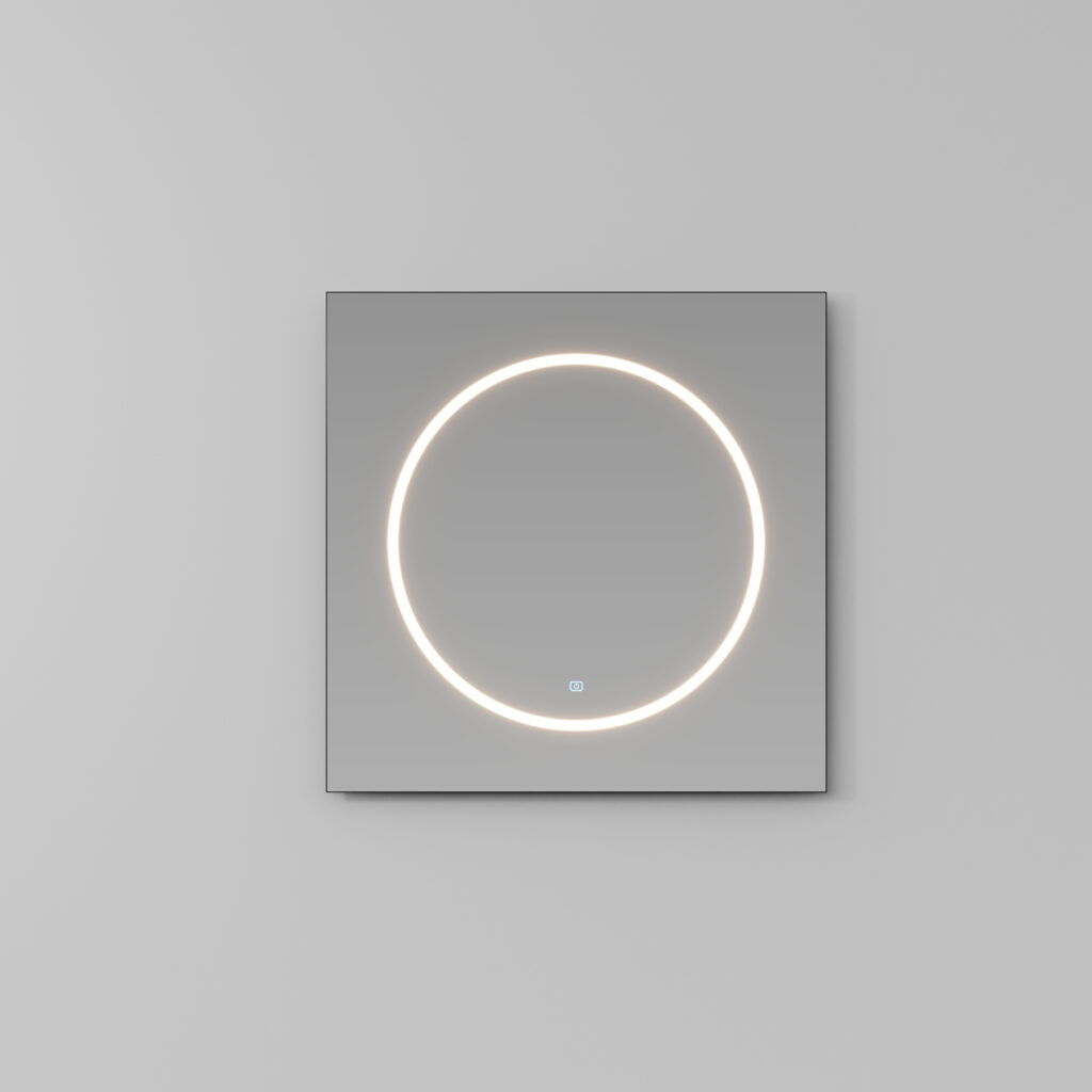 Квадратное зеркало с яркой круговой шёлкотрафаретной печатью и круглым полированным краем  - Ideagroup